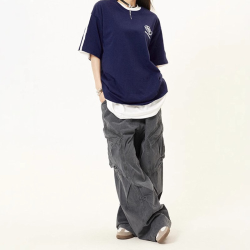 American Retro Multi-Pocket Work Pants for Men and Women, Hip-Hop Loose Wide-Leg Pants, Casual High-Street Trendy Brand Pants