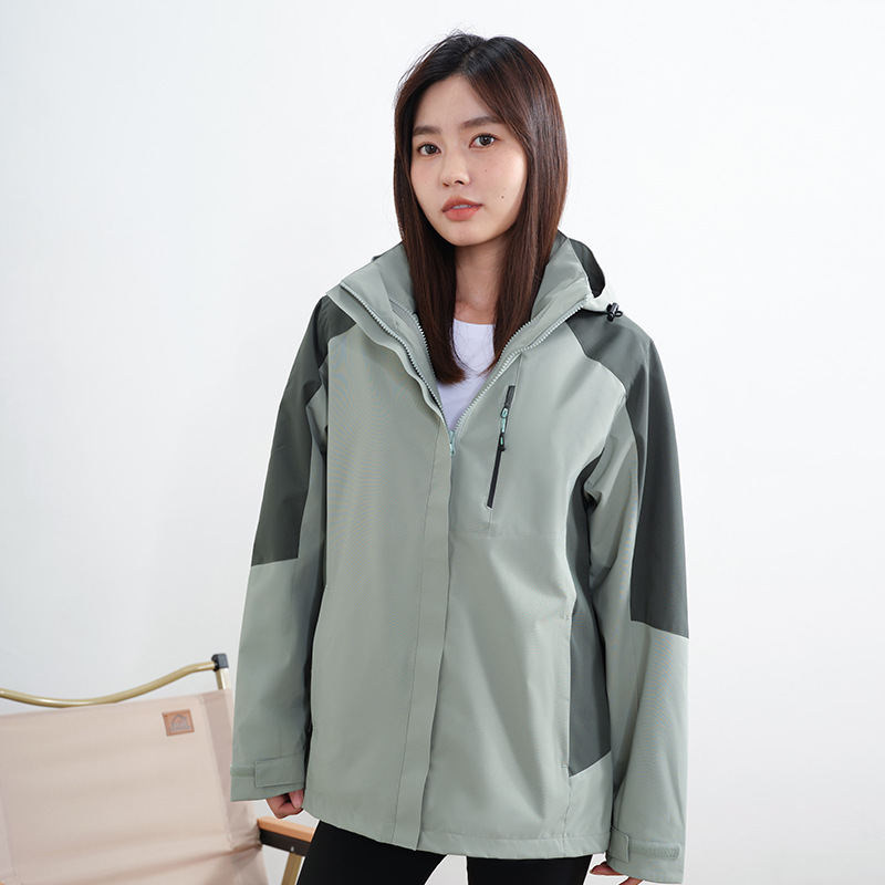 Customized Men's and Women's Cold-Proof Clothing Ykk Zipper Three-In-One Detachable Autumn and Winter Water-Repellent Warm Polar Fleece Liner