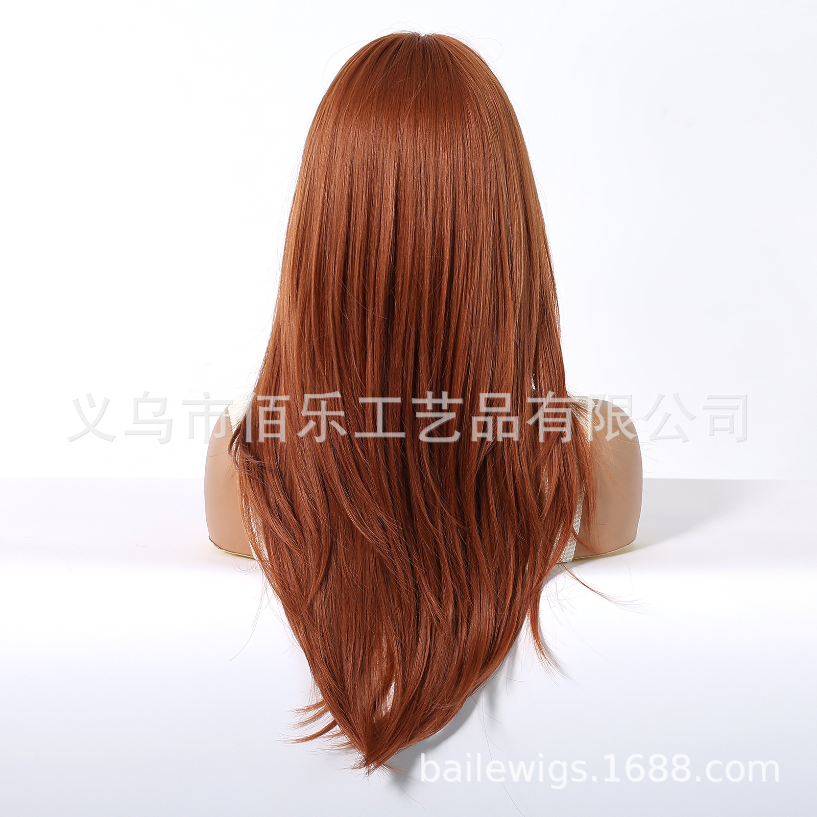 Pelucca marrón rojo gorra de cabello de mujer de alto nivel largo cabello recto de ocho caracteres franjas europeas y estadounidenses wigs transfronterizas