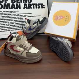 嘟贝妮品牌童鞋2024新款皮面男童运动鞋板鞋防滑底片运动鞋批发