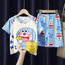 儿童睡衣夏季短袖可爱卡通太空人男女童中大童薄款小孩家居服套装