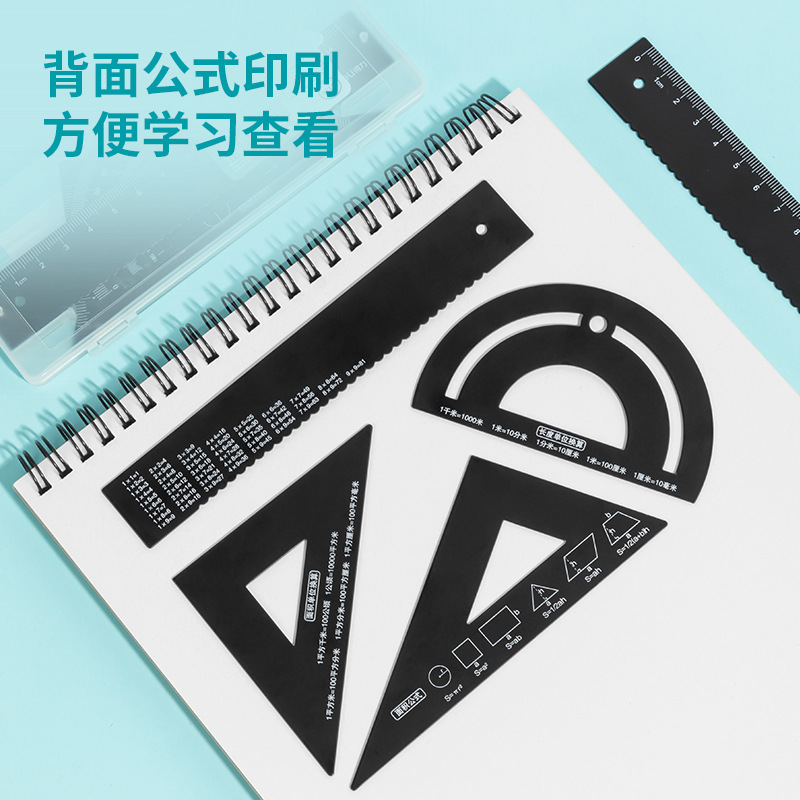 Estudiantes de la escuela primaria de la ley triangular metal personalizado grabado regla especial para estudiantes de primer y segundo grado aleación de aluminio más