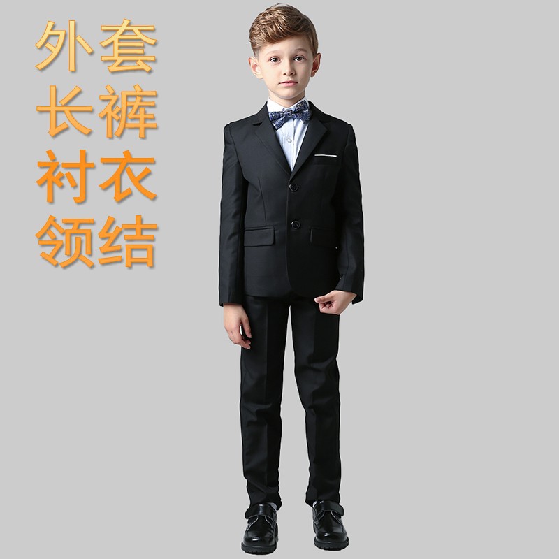 2024子供のスーツのスーツの男の子の小さい司会者のドレスの中で大きい子供のピアノの演服の花の子供の男の子のスーツ