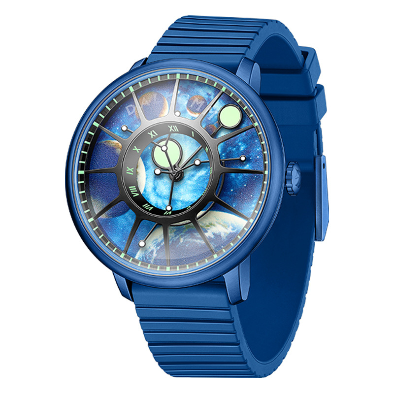 Đồng hồ nam automatic cơ khí chống nước G7008 — Dây đeo cà phê đen, Vỏ đen Mặt đỏ Đai đen, Vàng Shell đỏ mặt dải, Blue Shell Blue mặt dải màu xanh