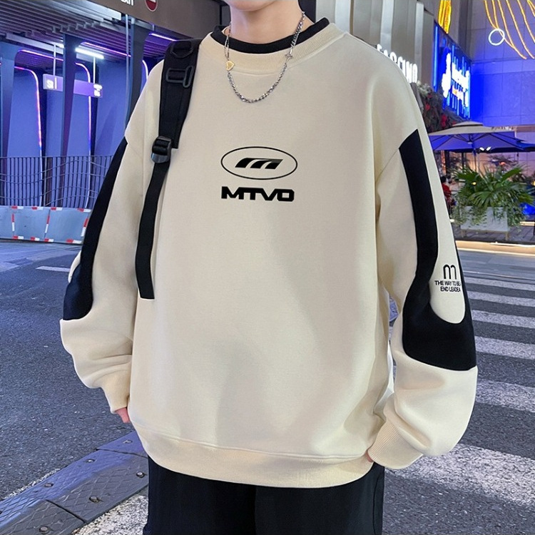 Felpa uomo girocollo hoodie pullover a maniche lunghe_voghion.com
