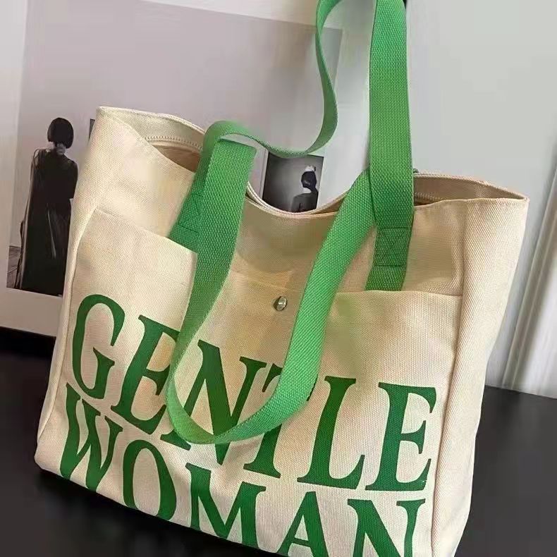 Bolsa de lona para mujeres inssen bolso de hombro universal de gran capacidad de libro de los estudiantes de clase bolsa de viaje bolsa de tela bolsa de mano