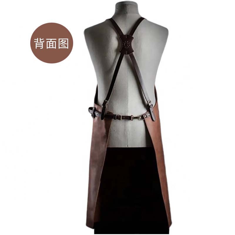 Delantal de cuero de la PU transfronterizo logotipo personalizado halter ajustable peluquero ropa de trabajo panadería cocina delantal doméstico