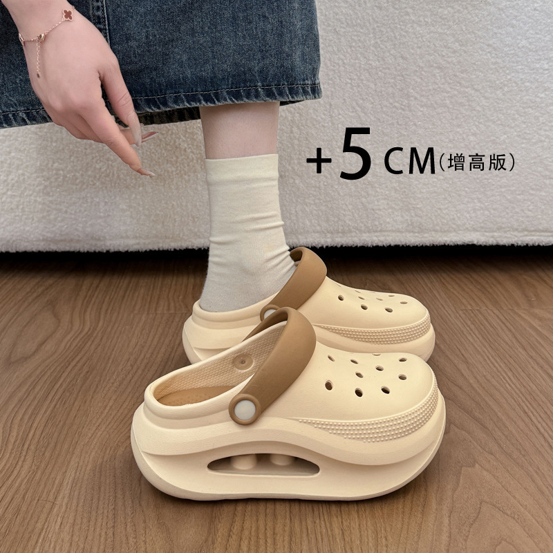 Women's Summer Outdoor Non-Slip Thick-Soled Height-Increasing Dual-Use Clogs with a Soft Feel, Closed-Toe Slippers, Office Sandals Women's Summer Outdoor Non-Slip Thick-Soled Height-Increasing Dual-Use Clogs with a Soft Feel, Closed-Toe Slippers, Office Sandals