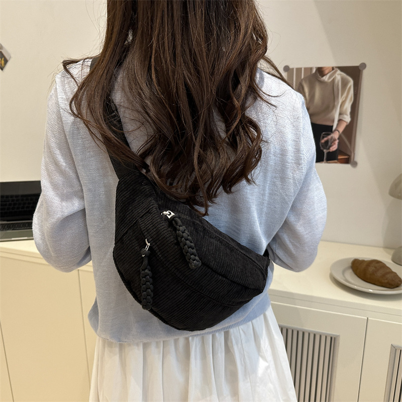 Bolso de pecho casual de gran capacidad, bolso de mujer de verano 2026, nuevo bolso de tela, textura extranjera, bolso de cintura de moda