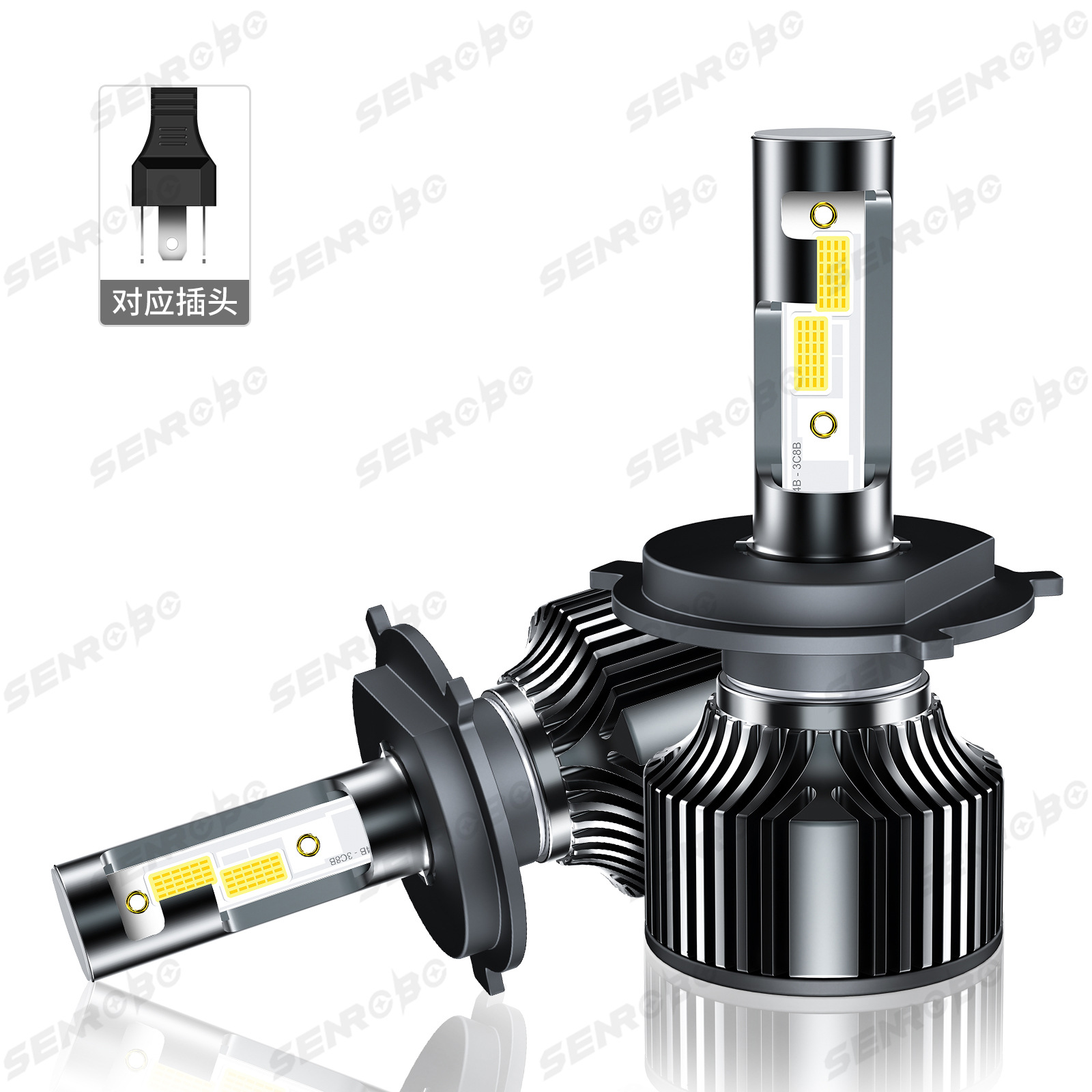 SENROBO automóvil LED delanteros cruzados venta caliente H1H7H11900590069012 luz brillante