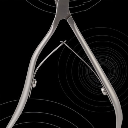 Factory wholesale European Russian reverse handle scissors 2.5mm blade Ukrainian style stainless steel swan dead skin clip