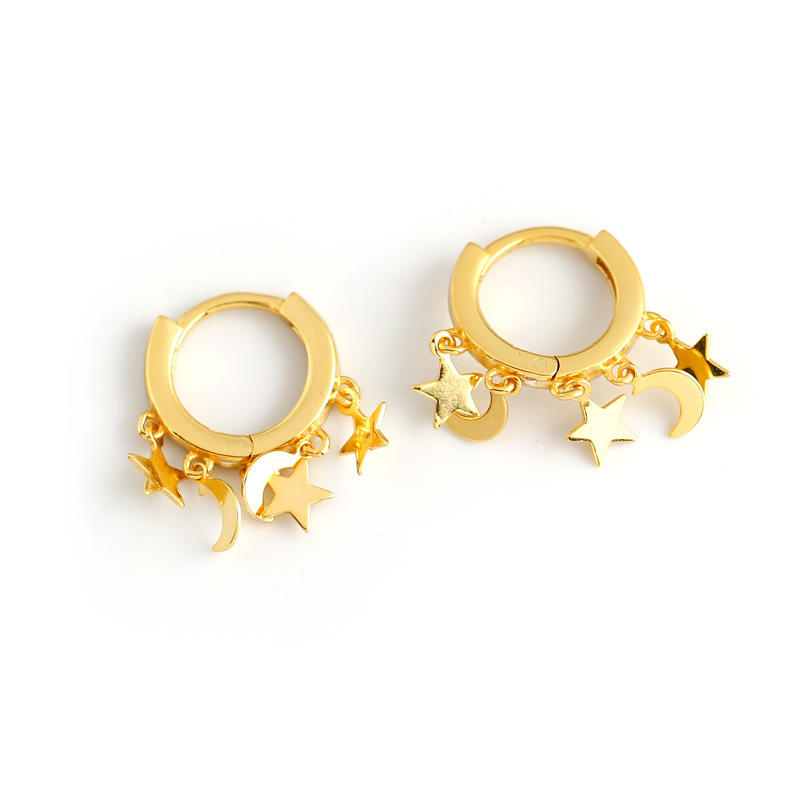 retro star and moon copper ear buckle wholesale Nihaojewelrypicture10
