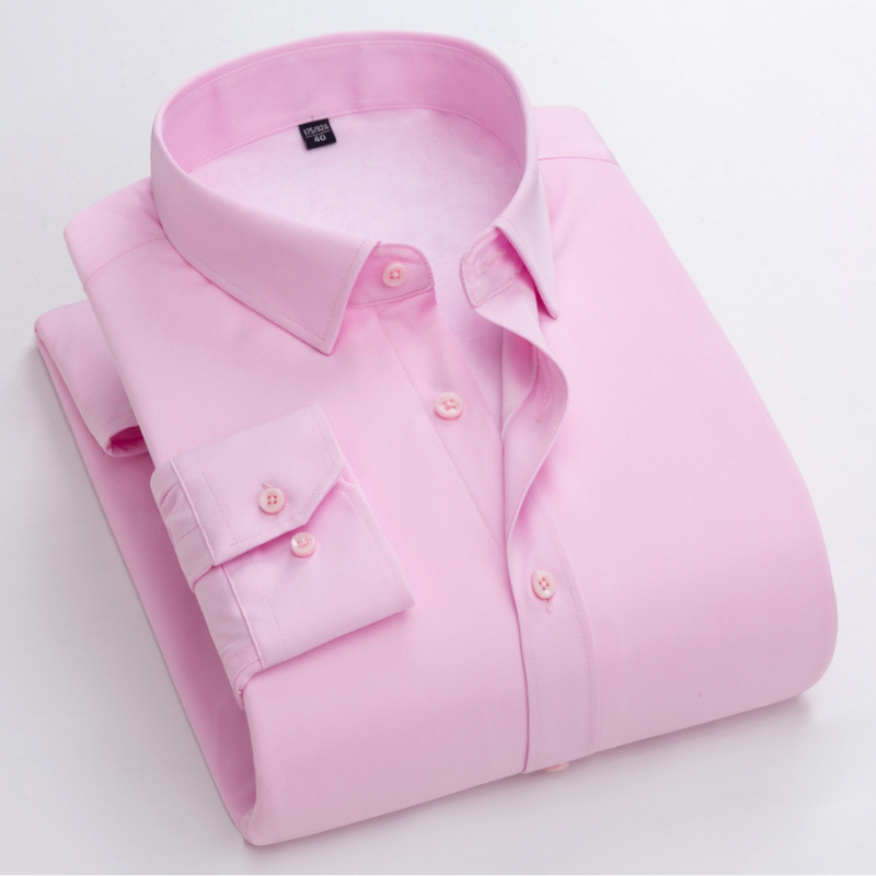 Camisas personalizadas para hombres cálidas mangas largas elásticas sin hierro de grado cómodo anti-arrugas ropa de trabajo de negocios Camisas blancas