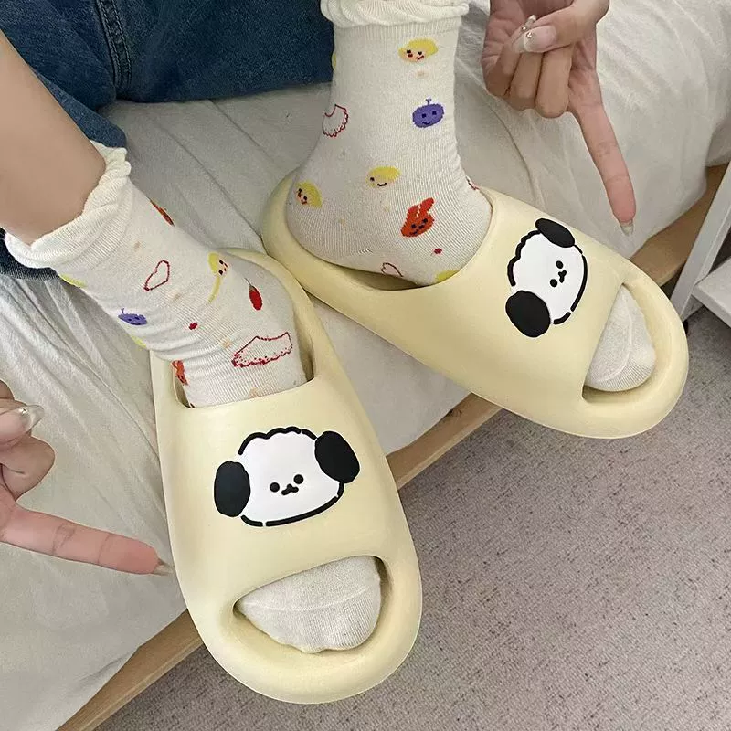 EVA Парные тапочки женские летние носить новый мультфильм толстое дно противоскользящие ins домашний пляж