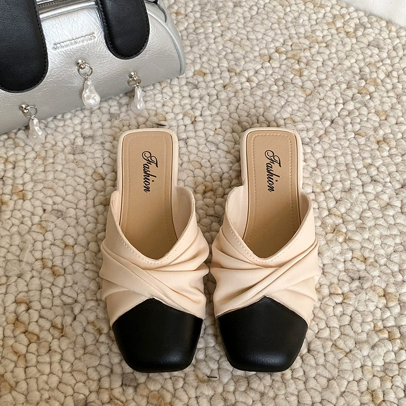 Слайд-шаг, летние тапочки, обувь, французский стиль, стиль Chanel