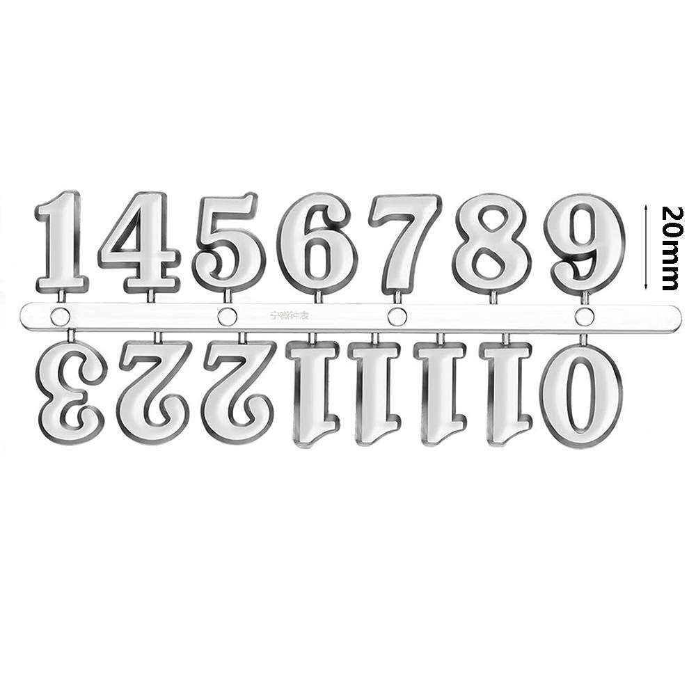 실버 아라비아 숫자 플레이트