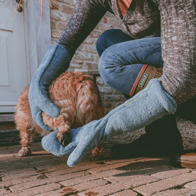 Fábrica transfronteriza spot mascota perro caballo pie limpieza cuidado guantes secos dog cat