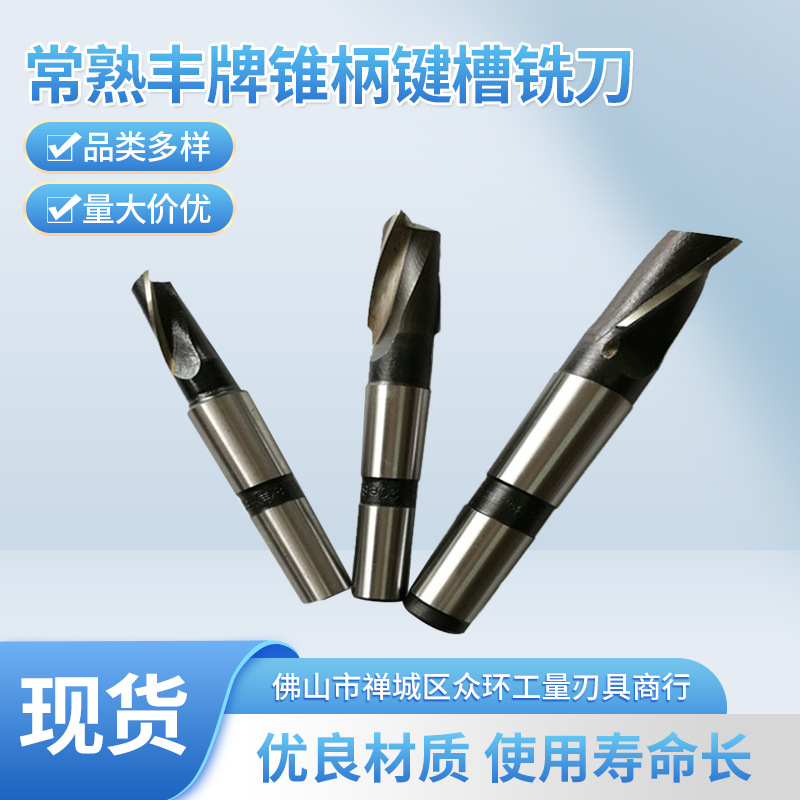常熟丰牌锥柄键槽铣刀14-60mm2刃莫氏锥柄侧批发切削铣刀盘铣床
