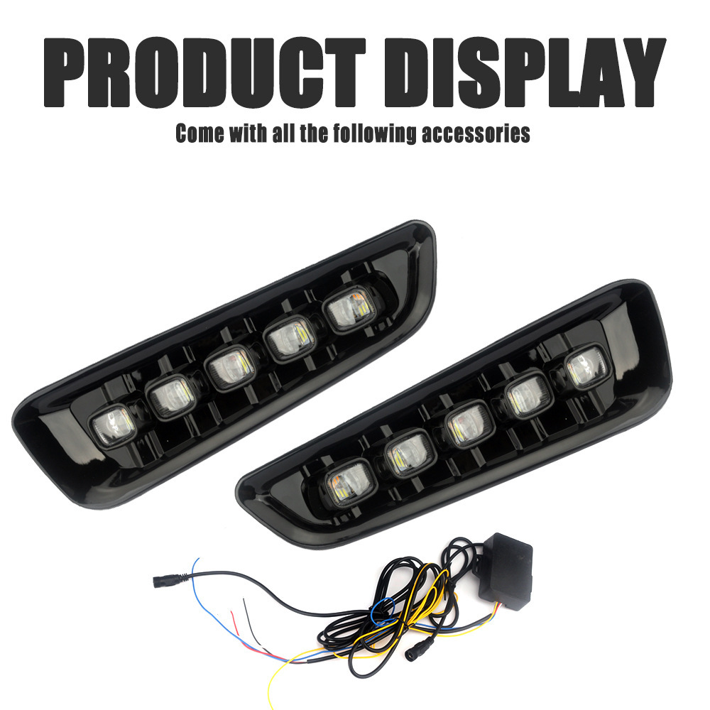 Aplicable a Ford 17 / 18 / 19 Raptor F - 150 modificado LED luz de viaje diurna luz de niebla conjunto luz de barra delantera