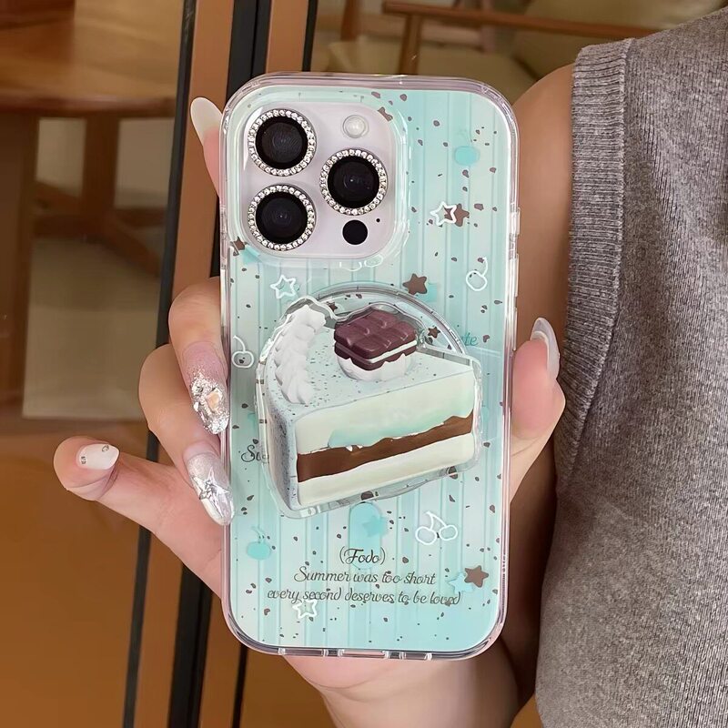 Cake magnetic stand suitable for Samsung s26ultra phone case, double-layer s24s25+/s23fe dessert a5755 Cake magnetic stand suitable for Samsung s26ultra phone case, double-layer s24s25+/s23fe dessert a5755