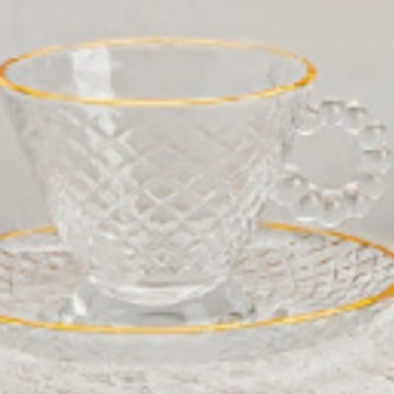 Juego de Taza y Plato de Té de Vidrio Transparente para Desayuno y Té de la Tarde