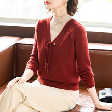 新中式妈妈秋冬装2025新款针织打底衫中老年女装国风加厚保暖毛衣