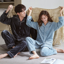 情侣睡衣女冬季加绒加厚珊瑚绒秋冬款可出门大码保暖套装家居服男