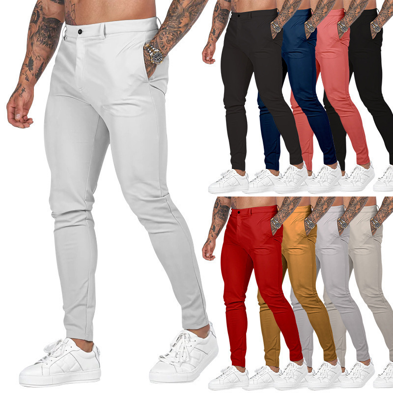 Men pants European and American overalls spring men's outdoor slim-fit pants straight-leg sports pants casual work pants