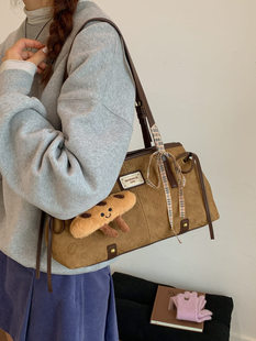Retro matte shoulder bag, capacious handheld one-shoulder bag, purse, city style