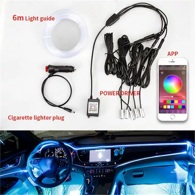 Panel (Dashboard) işıqlandırması | drag five car voice control - split-drag-5-6m-fiber-cigarette-lighter-head-mobile-app-model