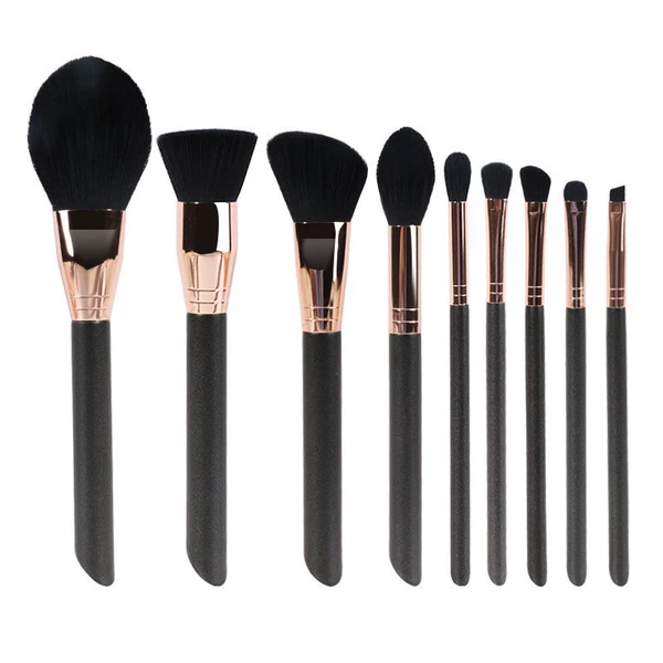 Slant tail pearlescent black 9-piece set + OPP packaging