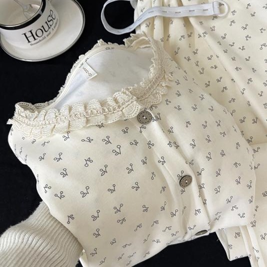 网红款蕾丝花边春夏薄款月子服产后产妇孕妇哺乳睡衣女家居服