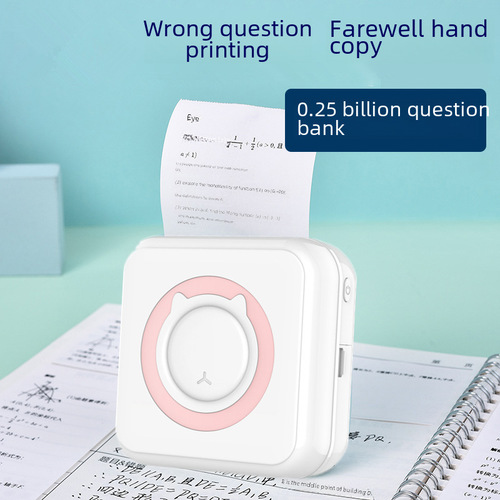 Xunchen Wrong Question Label Printer Ultra Clear Miniature Mini Handbook Photo Printer Meow Meow Homework Organizer 