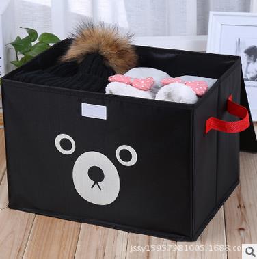 Clásico oso engrosado impreso Oxford caja de almacenamiento de tela de juguete Almacenamiento de ropa edredón caja de almacenamiento de una pieza de entrega