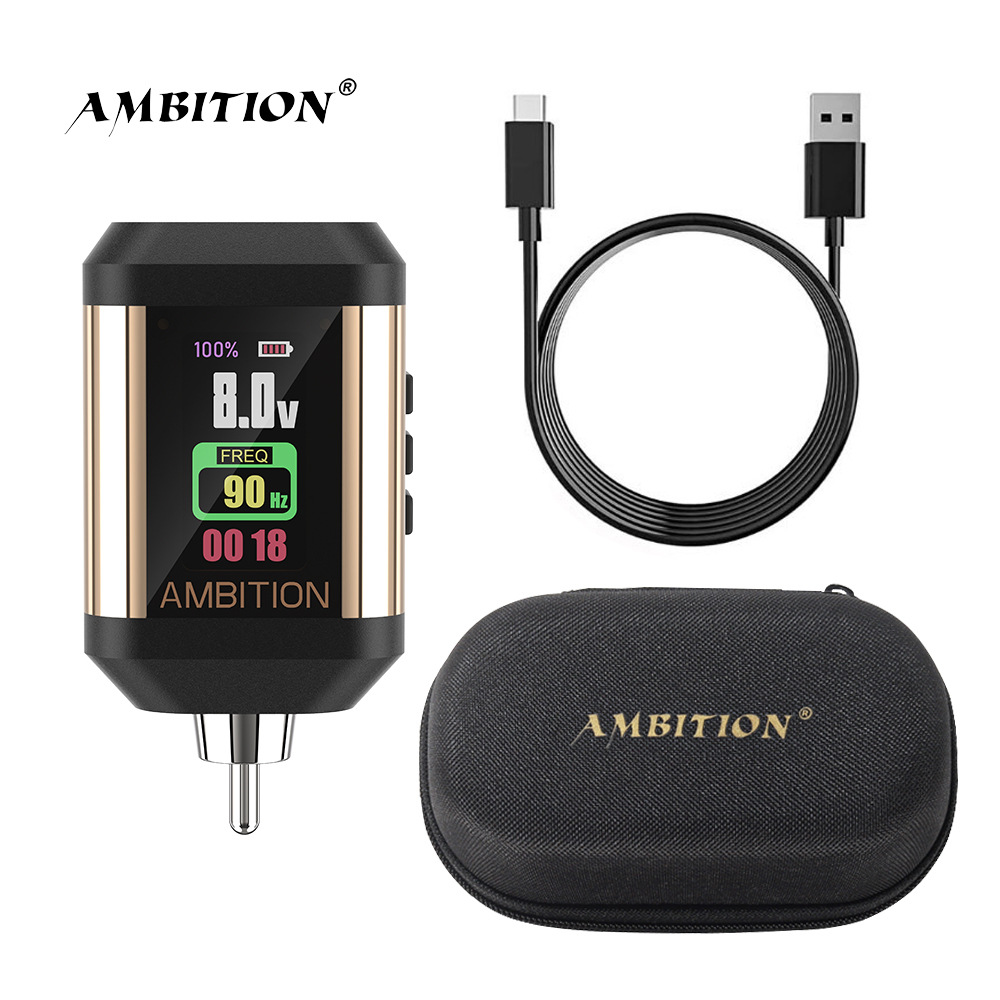 Ambición Bisheng color pantalla carga inalámbrica fuente de alimentación 2200 mA capacidad tatuaje pluma fuente de alimentación universal