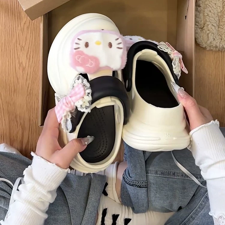 Hello Kitty, мультяшные летние модные универсальные удобные тапочки, 2025 год