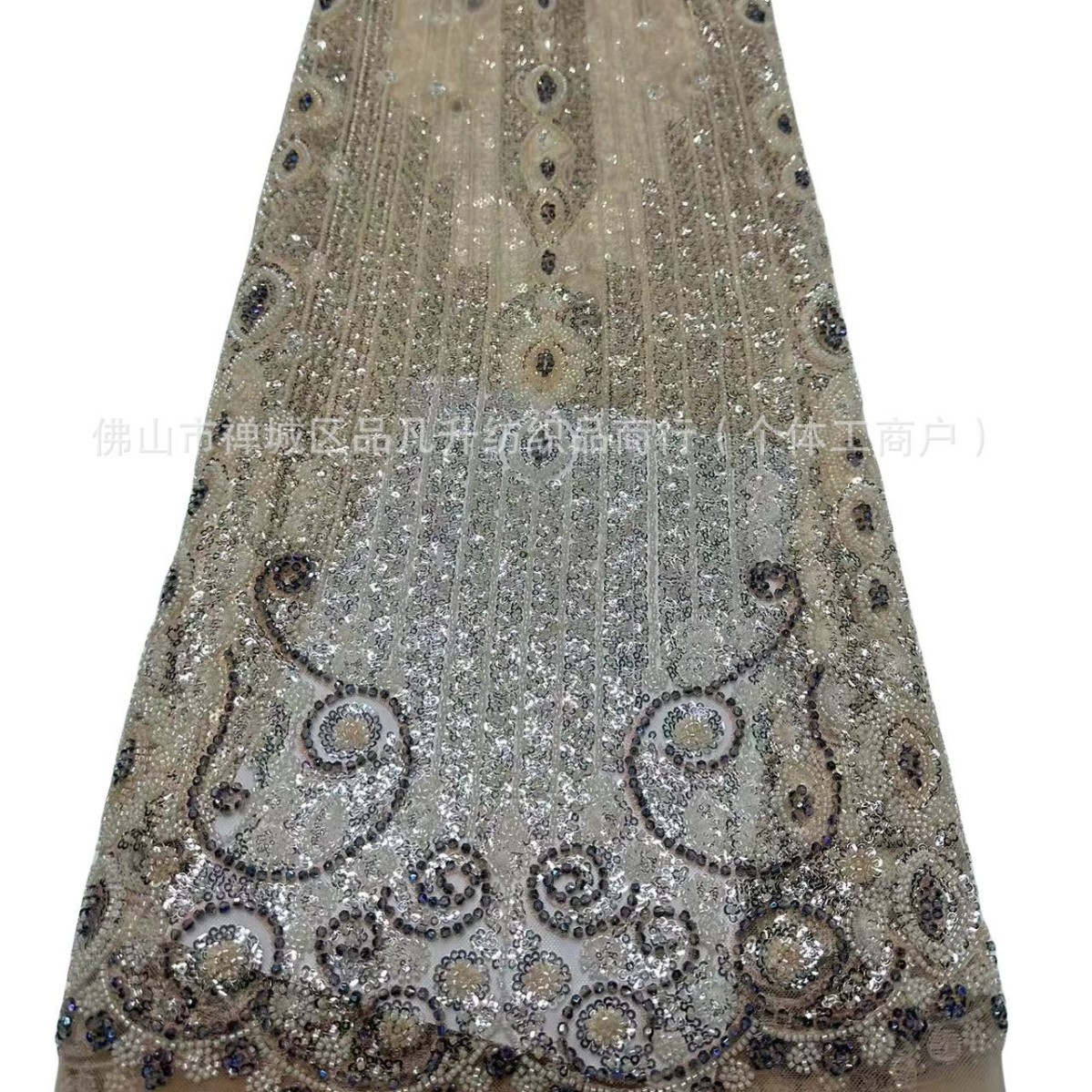 industria pesada de alta densidad cuentas tubo de cuentas tela bordada alta fijación vestido de boda tela de moda cuentas de encaje en stock image 5