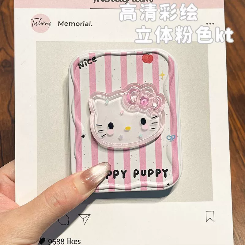 Привет Китти, Hello Kitty, милое портативное складное зеркало для студентов, 2 в 1