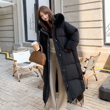 新款胖MM300斤大码羽绒服女韩版230显瘦过膝长款宽松90白鸭绒加厚