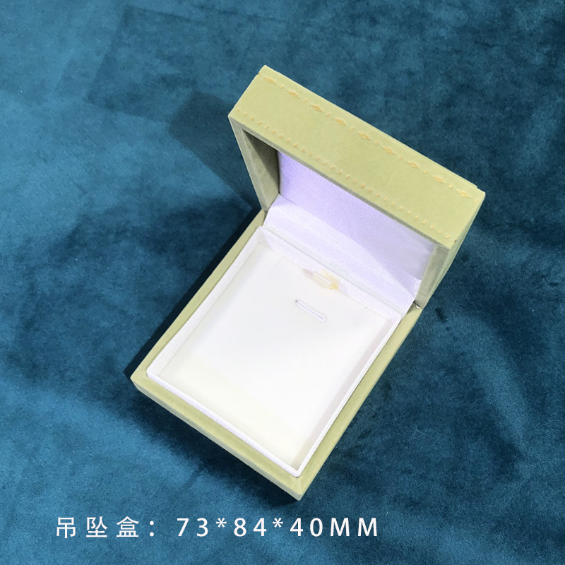 高级感レース箔押し直角バンプ装飾品ボックス草グリーン紙パイルプリントジュエリーボックスピアスボックスリングボックス|undefined