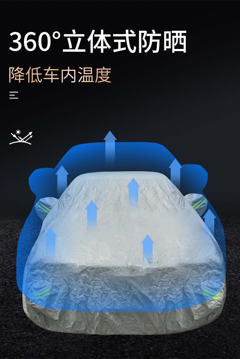 汽车用品车载车衣车罩避阳防雨遮雪铝膜棉绒加厚全罩车衣四季通用详情图5