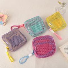 新しいドーパミンカラー豆腐バッグ大容量化粧品バッグポータブル化粧品グリッド収納バッグ