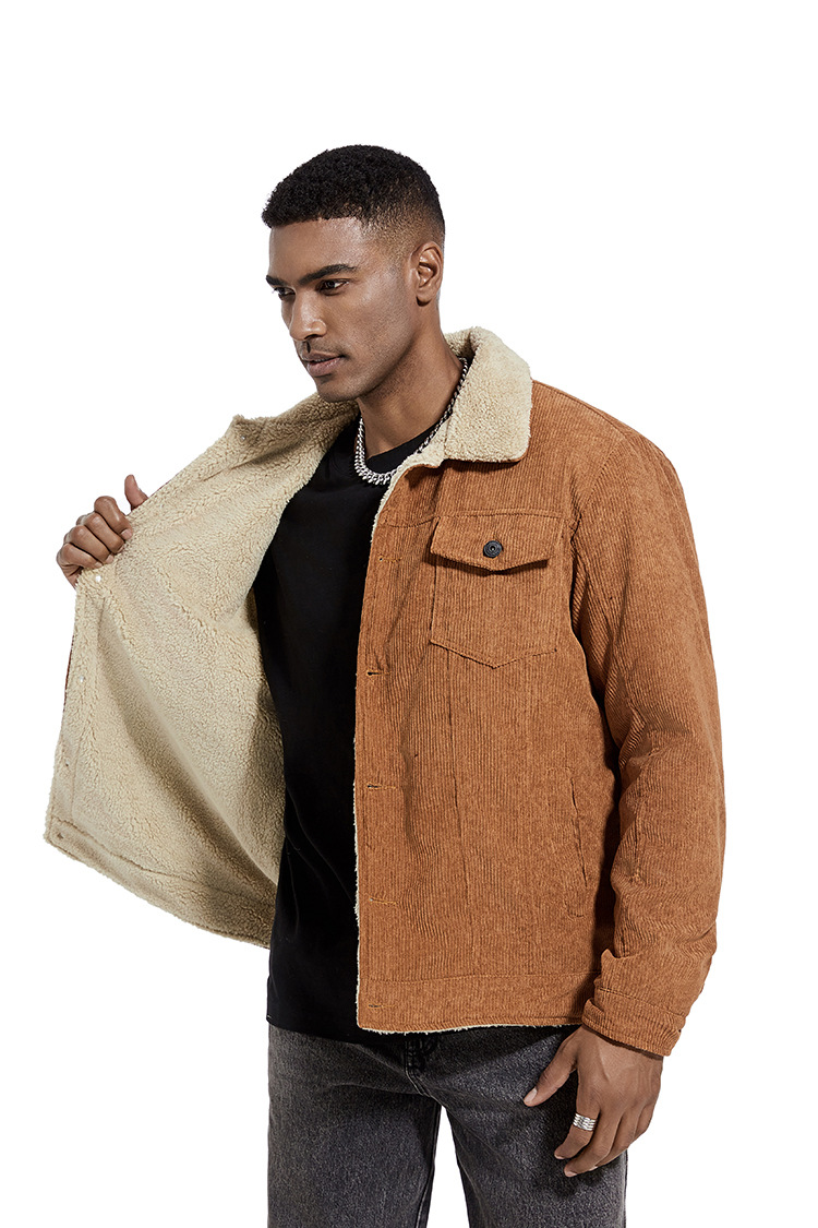 Men's Corduroy Jacket Slim Fit Winter Outerwear For Men_voghion.com