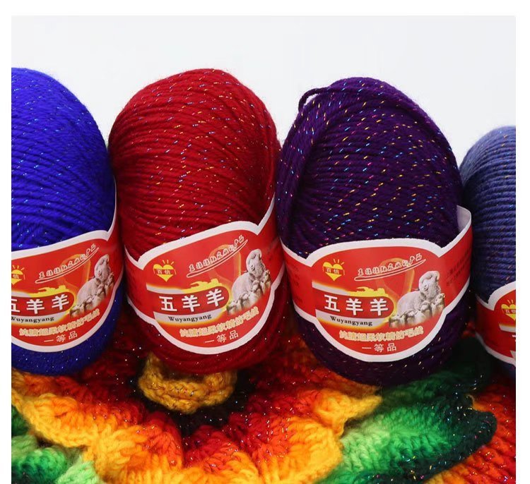 手工编织花diy材料郁金香团50编织diy节日毛衣玩偶勾子鲜花装饰品