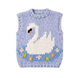 现货 早秋跨境新款韩版外贸纯手工小天鹅马甲毛衣外套sweater