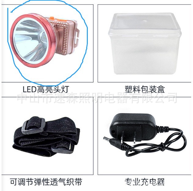Lámpara de litio de emergencia de alta potencia montada en la cabeza Lámpara de litio mini carga exterior