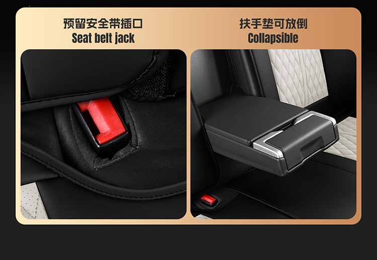 New Nappa Leather Fixed Lumbar Support Three-Dimensional Car Seat Cover, Universal for All Seasons, Car Seat Cushion Exclusively Available on Amazon