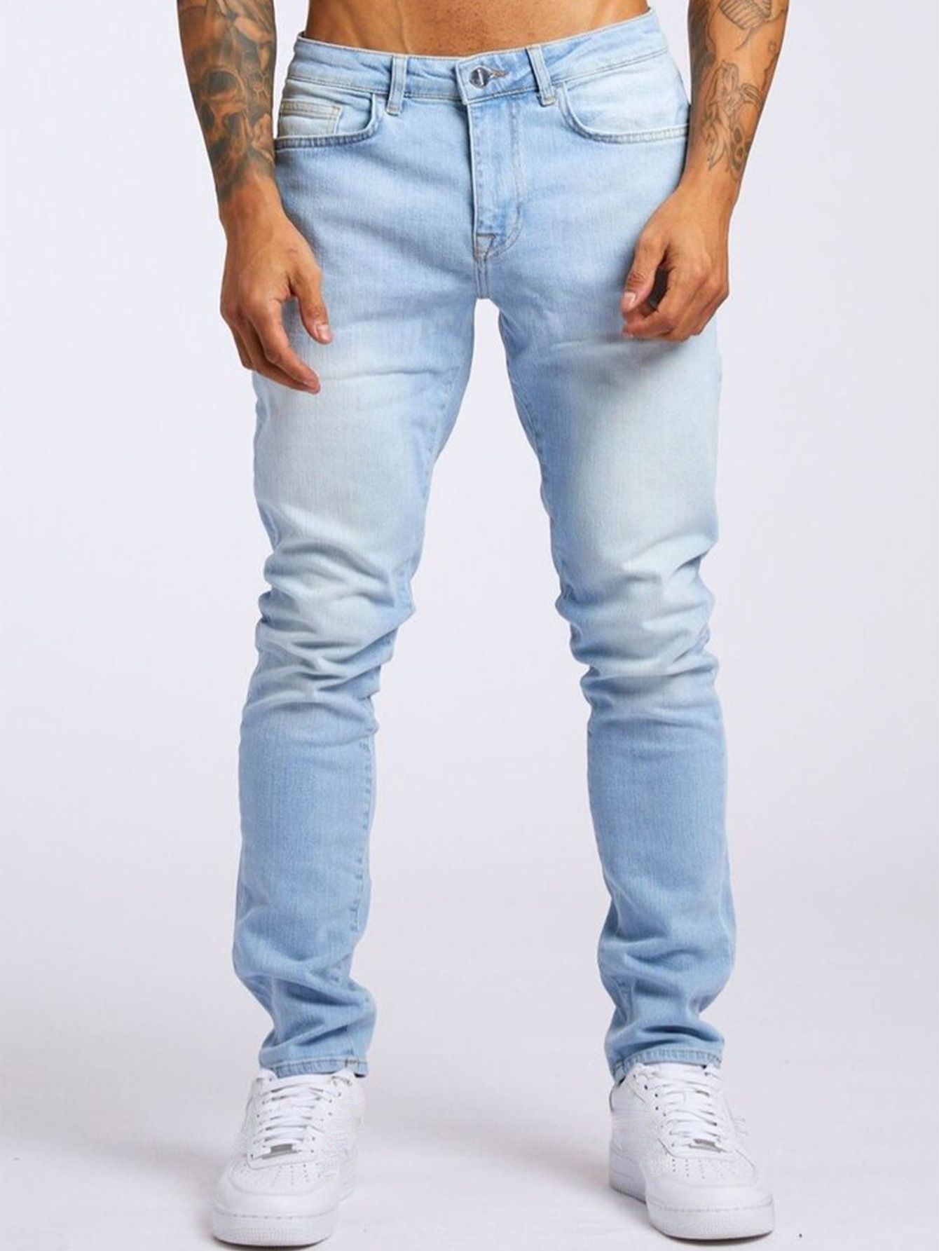 Slim Fit Herrenjeans - Modische Denim Freizeithose Für Den Alltag_voghion.com