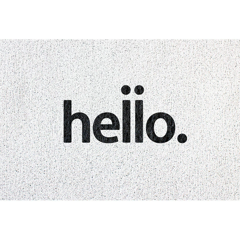 Door mat Hello — silk-circle welcome doormat, absorbent non-slip surface, multiple sizes