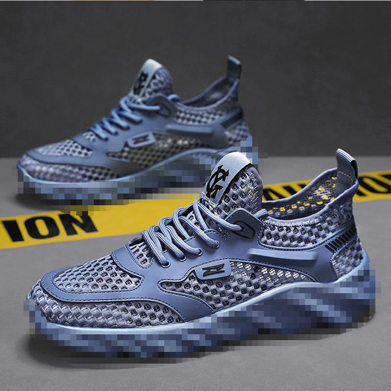 2025 nuevo verano hueco tendencia moda zapatos de hombre con cordones suela suave cómodo correr deportes casual zapatos de moda para hombre